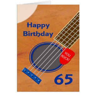 65th Birthday Guitar Player Birthday Cards