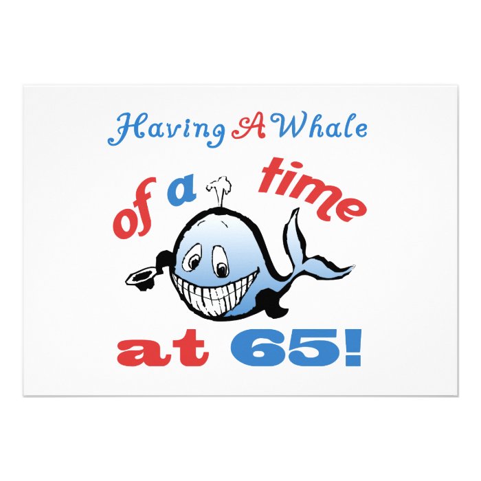 65th Birthday Humor (Whale) Invites