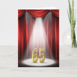 65th birthday in spotlight on stage card