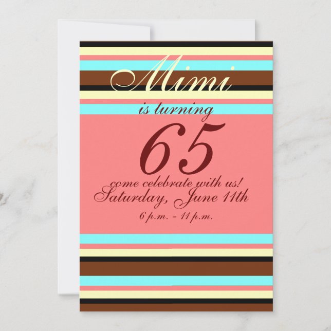 65th birthday Invitation (Front)
