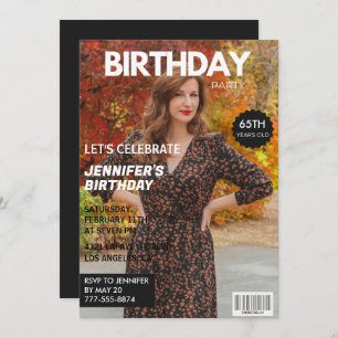 65th birthday invitations for her Magazine Cover