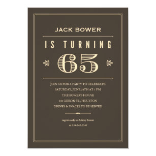 mens 65th birthday invitations zazzle