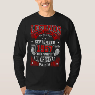 65th Birthday  Legends Born In September 1957 65 Y T-Shirt