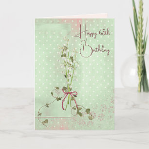 65th Birthday Lily of the Valley Bouquet Card