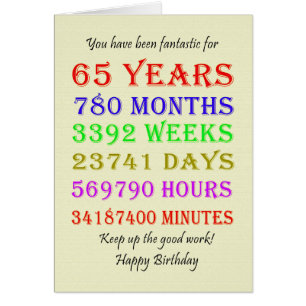 65th Birthday Milestones Cards