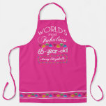 65th Birthday Most Fabulous Colorful Gems Pink Apron at Zazzle