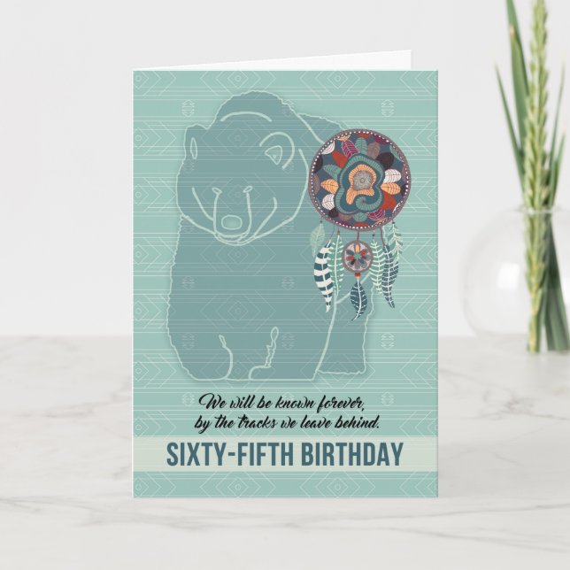 65th Birthday Native American Bear Card (Front)