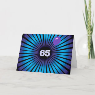 65th Birthday Neon Optical Illusion Card