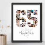 65th Birthday Number 65 Custom Photo Collage Poster<br><div class="desc">Celebrate 65th birthday with this personalized number 65 photo collage poster. This customizable gift is also perfect for wedding anniversary. It's a great way to display precious memories from your wedding and married life. The poster features a collage of photos capturing those special moments, and it can be customized with...</div>