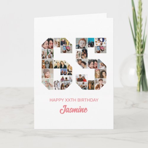 65th Birthday Number 65 Photo Collage Personalized
