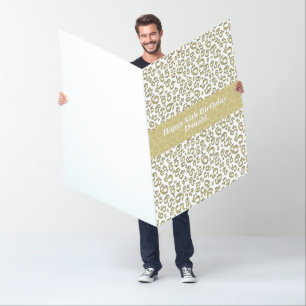 65th Birthday Number Pattern Gold/White Jumbo Card