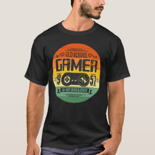 65th Birthday Old School Gamer 1957 65 years old p T-Shirt