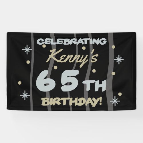 65th Birthday Party Add Your Name Banner