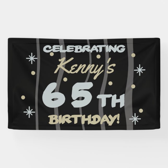 65th Birthday Party Add Your Name Banner (Horizontal)