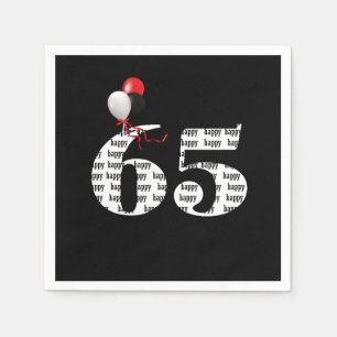 65th Birthday party balloons Napkins