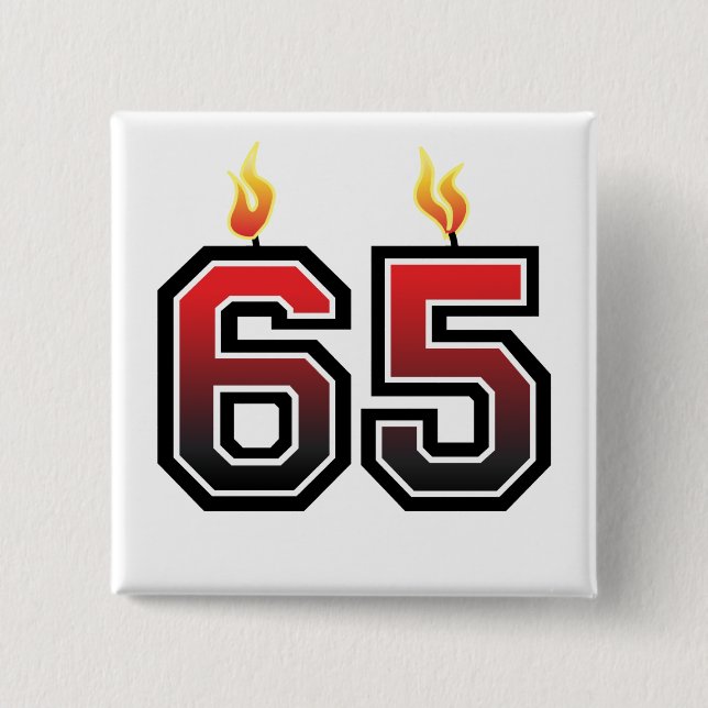 65th Birthday Party Button (Front)