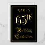 [ Thumbnail: 65th Birthday Party — Fancy Script & Custom Name Invitation ]