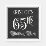 [ Thumbnail: 65th Birthday Party — Fancy Script + Custom Name Napkins ]