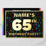 [ Thumbnail: 65th Birthday Party — Fun, Colorful Music Symbols Invitation ]