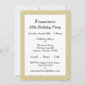 65th Birthday Party, Gold/White Number Pattern Invitation | Zazzle