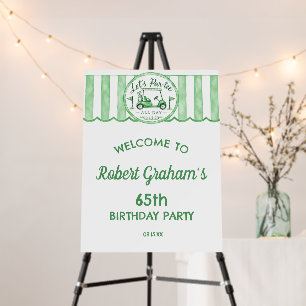 65TH Birthday Party Golf Theme Welcome Sign