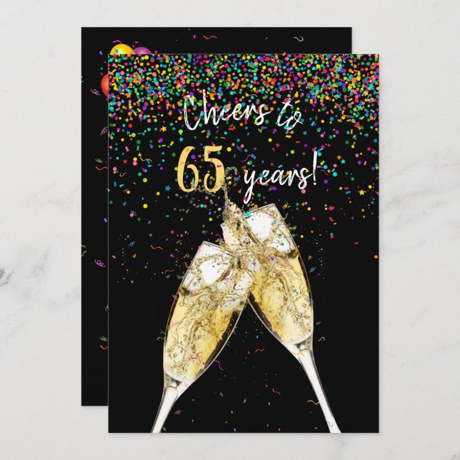 65th Birthday party Invitation (Front/Back)