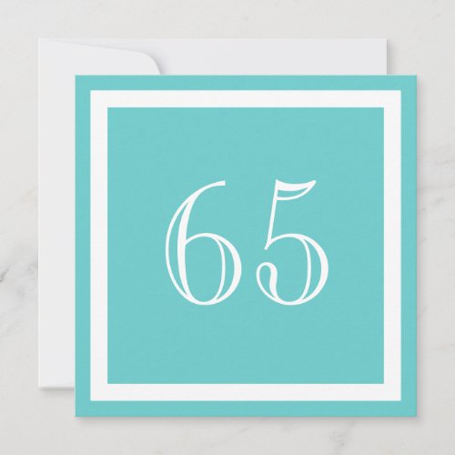 65th Birthday Party Invitation - Aqua