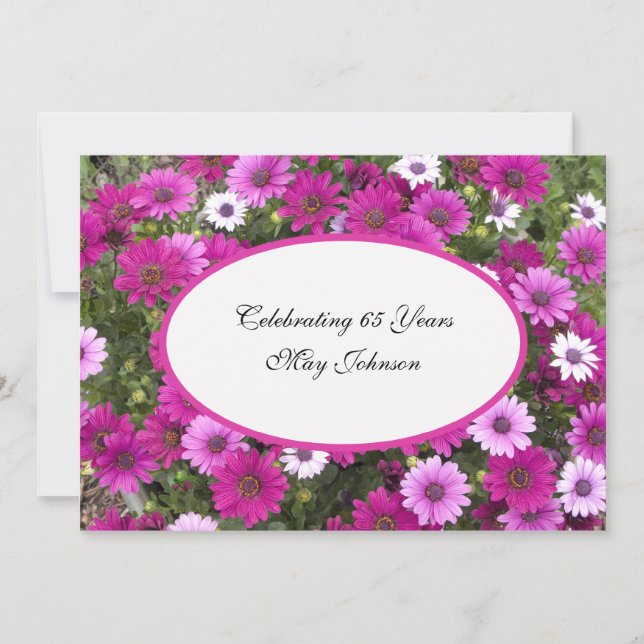 65th Birthday Party Invitation Gorgeous Floral (Front)