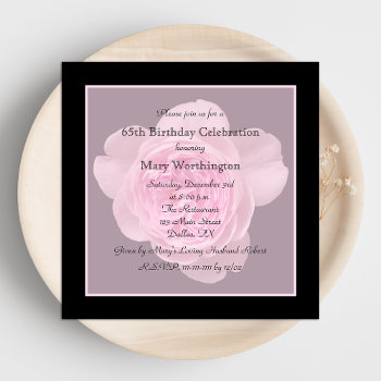65th Birthday Party Invitation Rose For 65th by henishouseofpaper at Zazzle