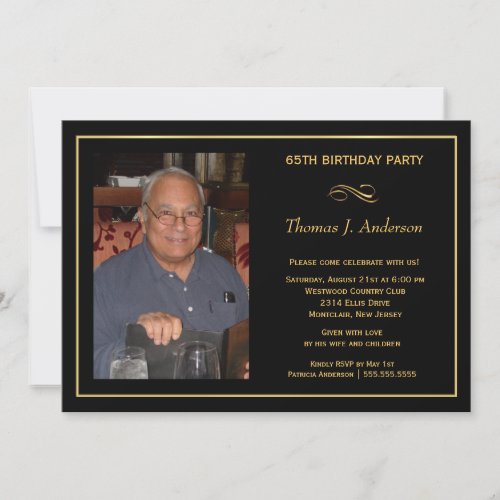 65th Birthday Party Invitations _ Add your photo