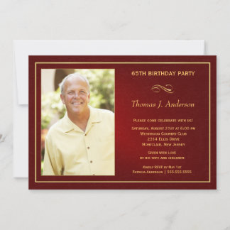 65th Birthday Party Invitations - Add your photo