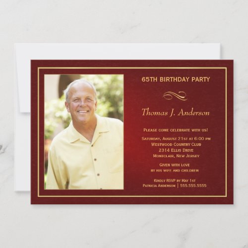 65th Birthday Party Invitations _ Add your photo