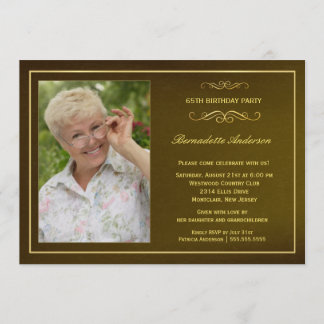 65th Birthday Party Invitations - Add your photo
