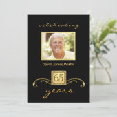 65th Birthday Party Invitations - Formal Monogram (Standing Front)
