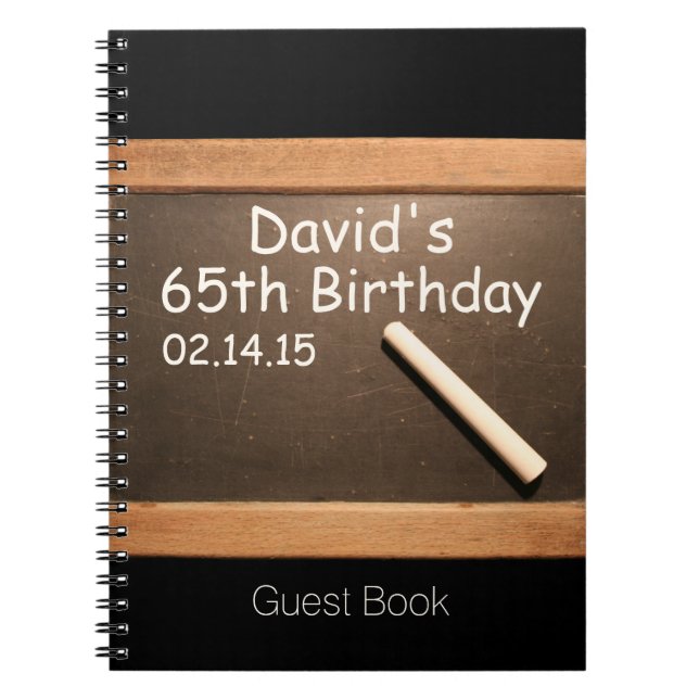 65th Birthday Party Personalized Guest Book (Front)