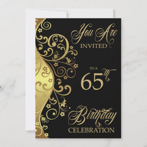 65th Birthday Party Personalized Invitation | Zazzle