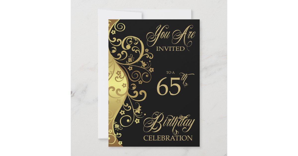 65th Birthday Party Personalized Invitation | Zazzle