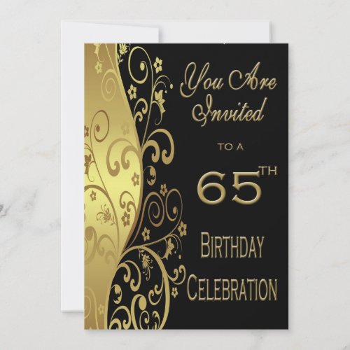 65th Birthday Party Personalized Invitation