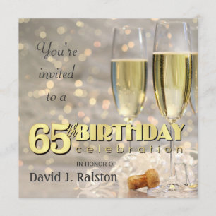 65th Birthday Party - Personalized Invitations