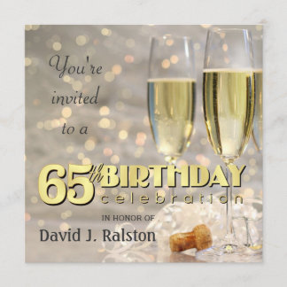 65th Birthday Party - Personalized Invitations