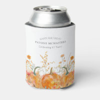 65th Birthday Party Pumpkin Wildflower Custom