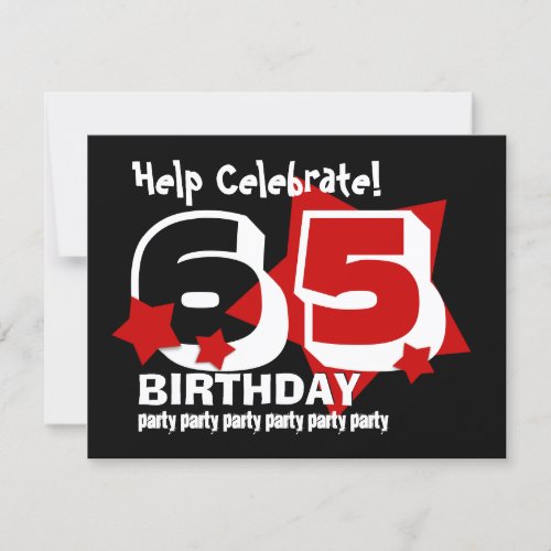65th Birthday Party RED Stars Template V2