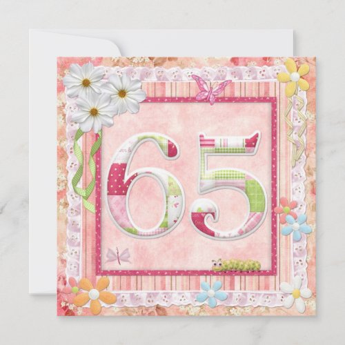 65th birthday party scrapbooking style invitation