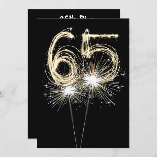 65th Birthday Party Sparkler Invitation