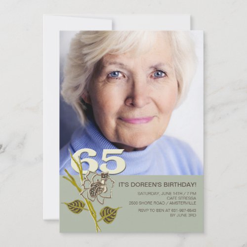 65th Birthday Photo Invitation