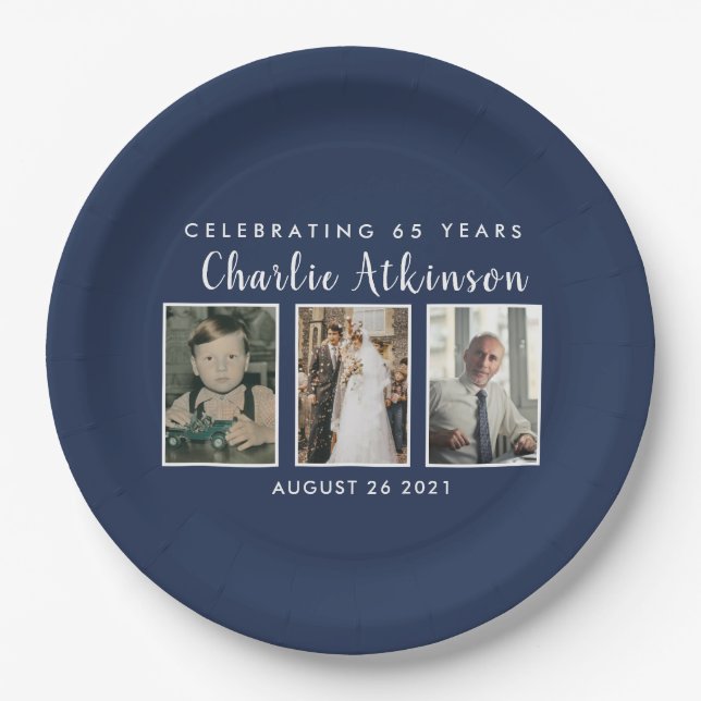 65th birthday photo plate (Front)