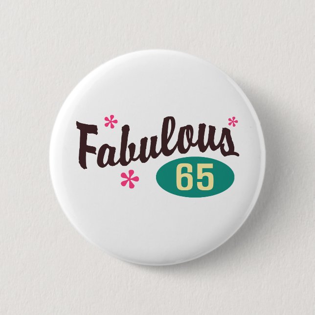 65th Birthday Pinback Button (Front)