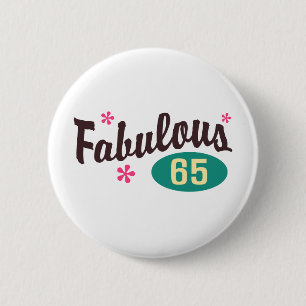 65th Birthday Pinback Button