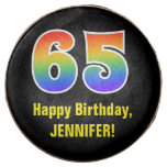 [ Thumbnail: 65th Birthday - Rainbow Spectrum Pattern Number 65 ]