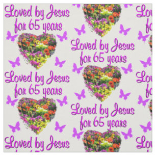65TH BIRTHDAY RELIGIOUS FABRIC